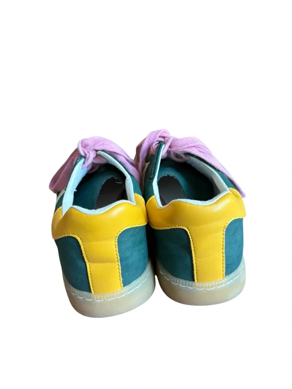 MIA Girl Kloie Dark Green Multi Colorblock Sneakers Pink Laces size 10 - Picture 4 of 8